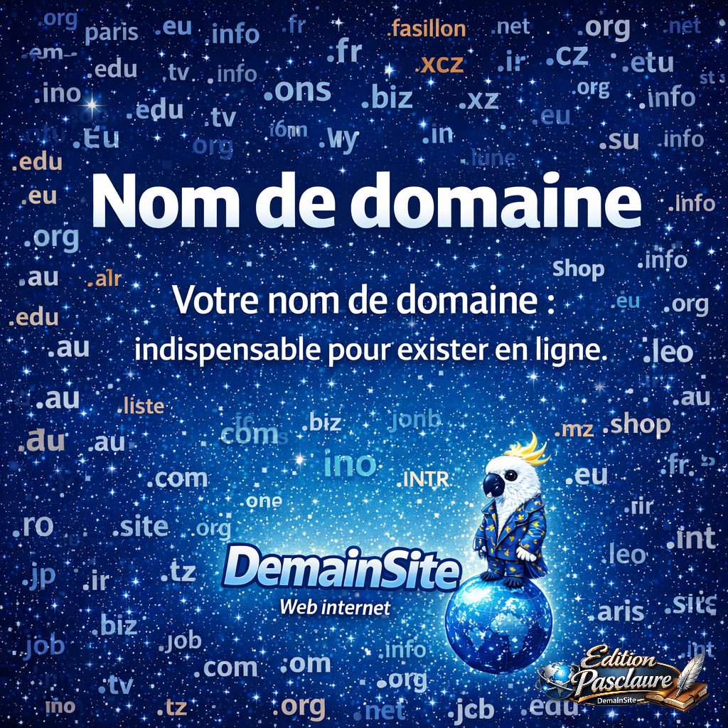 Faire un fond moderne avec le mots nom de domaine_