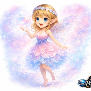 Fée LISA - Avec une robes bleu et rose