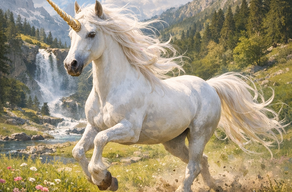 Licorne dans la prairie