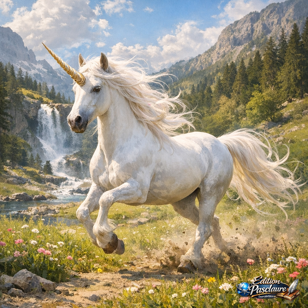 Licorne dans la prairie
